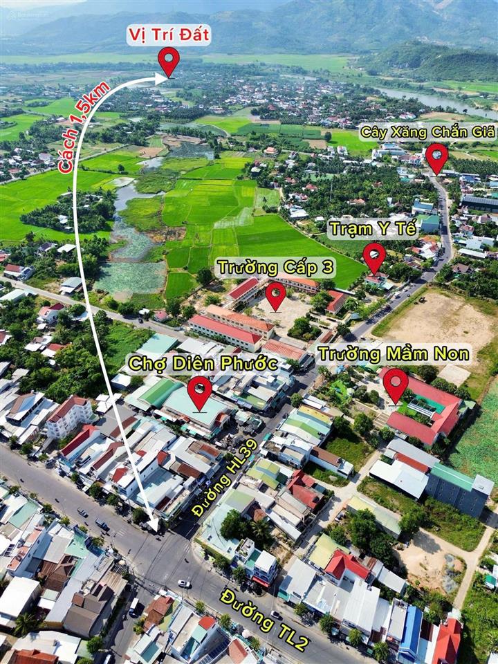 Đất thổ cư trung tâm diên khánh 75m ngang 5m đầy đủ tiện ích khu dân cư như hình ảnh