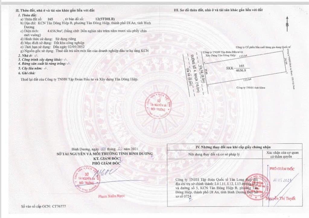 Chính chủ cần cho thuê xưởng 4656m2 tân đông hiệp
