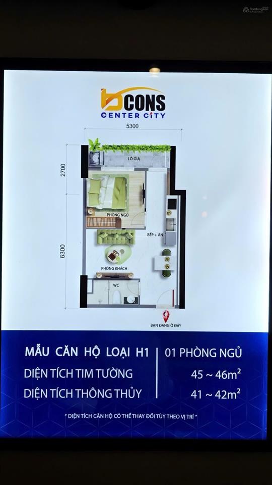 Suất nội bộ bcons center city giá 2.89 tỷ/căn 2pn + 2wc, chiết khấu 9%, tặng ipad, tivi 65inch