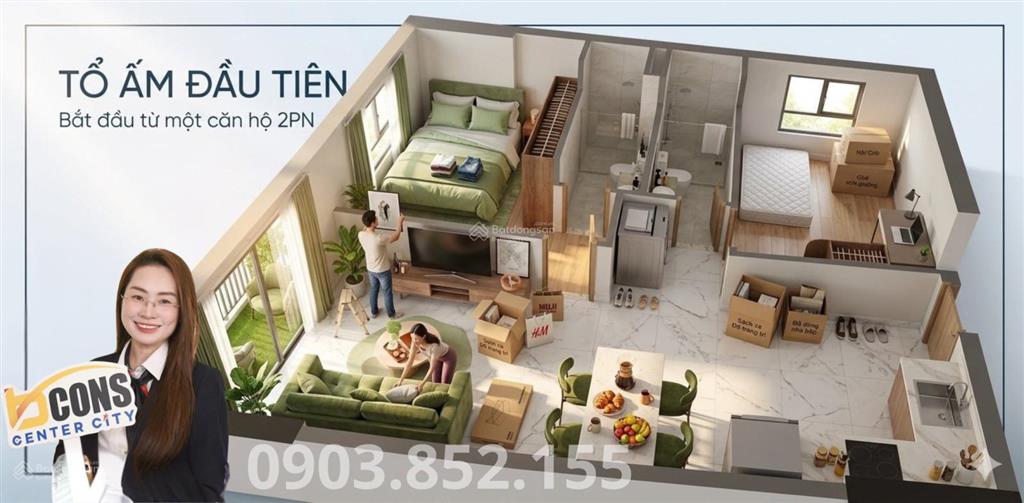 Suất nội bộ bcons center city giá 2.89 tỷ/căn 2pn + 2wc, chiết khấu 9%, tặng ipad, tivi 65inch