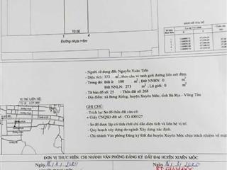 Đất ngang 10m dài 37m (thổ 100m2) bưng riềng, xuyên mộc, bà rịa vũng tàu 2,5 tỷ (thương lượng)