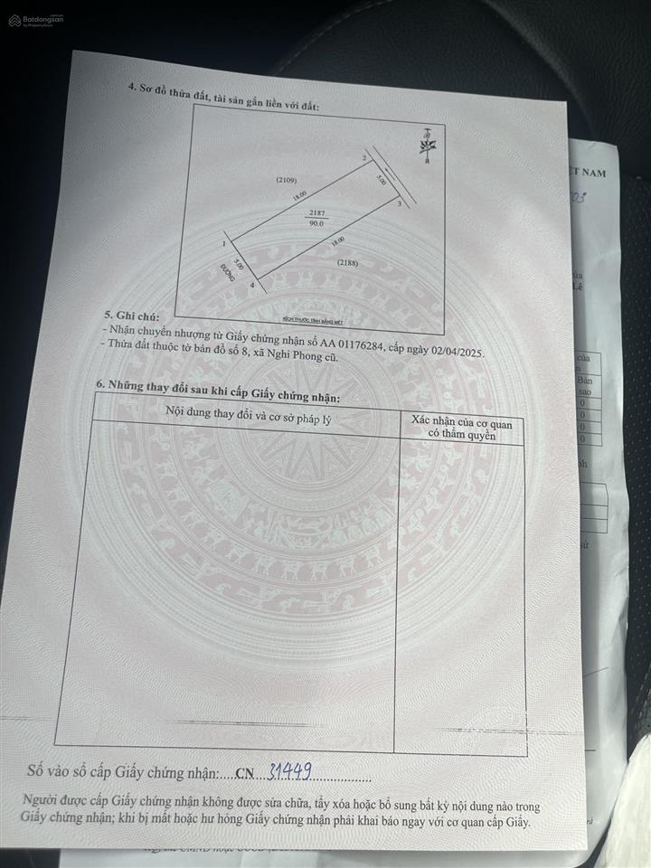 Chính chủ bán đất đấu giá xóm 1  nghi phong