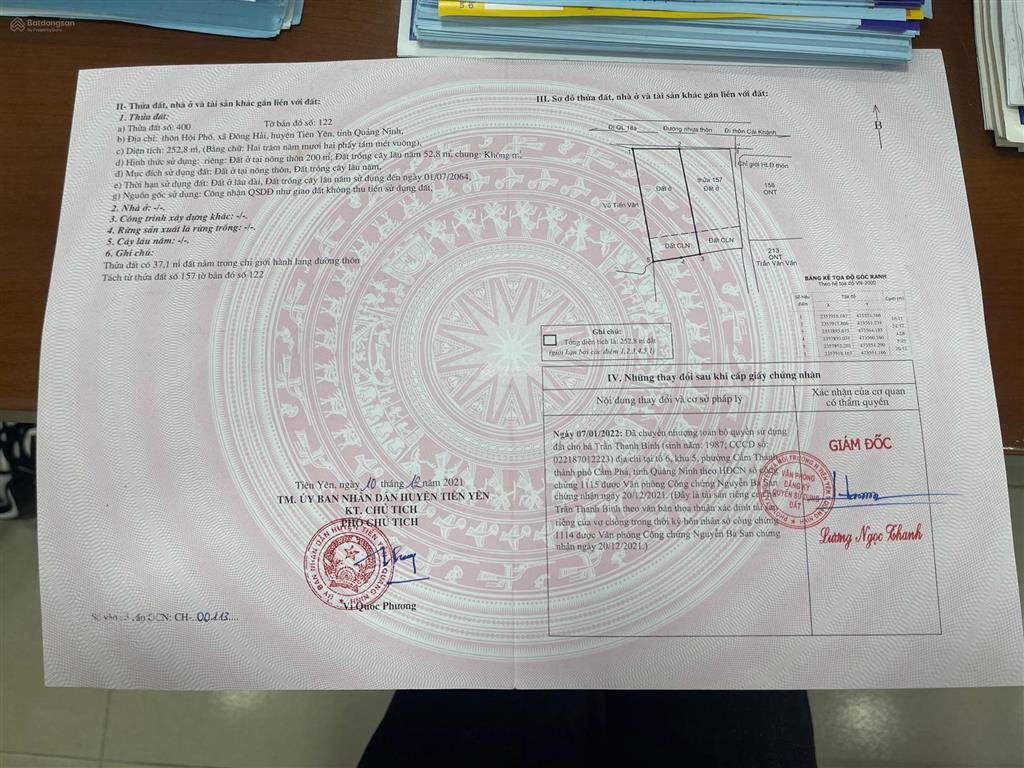 Bán đất 252,8m2, 1,95 tỷ tại đông ngũ, tiên yên, quảng ninh