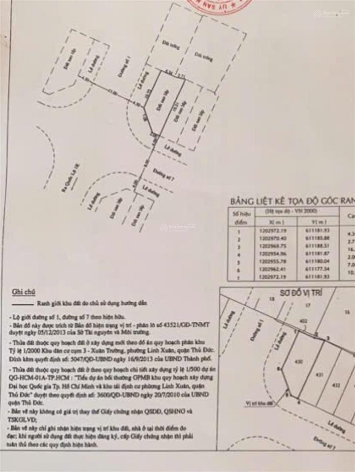 Lô góc 2 mặt tiền, 98.2m2, ngang 7m, khu tái định cư linh xuân, sổ hồng sẵn, bán gấp giá tốt