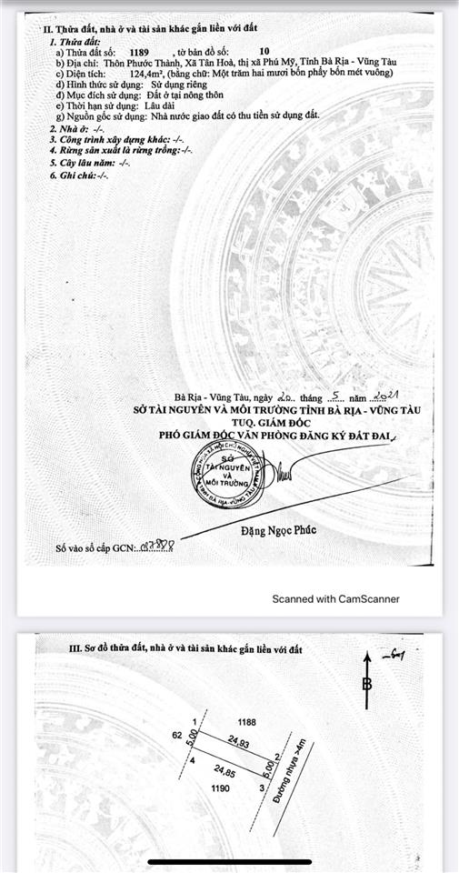 Bán đất 124,9m2 tại xã tân hòa, 1,8 tỷ, bà rịa vũng tàu
