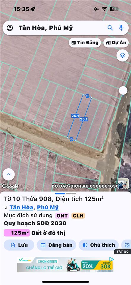 Bán nhanh lô đất gần cao tốc 72m cái mép  biên hoà vũng tàu