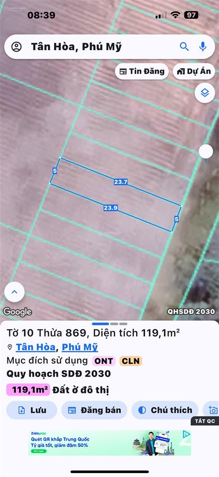 Mảnh đất vuông vắn gần cao tốc biên hoà vũng tàu đã thông xe. đất sạch tiềm năng tăng giá tốt.