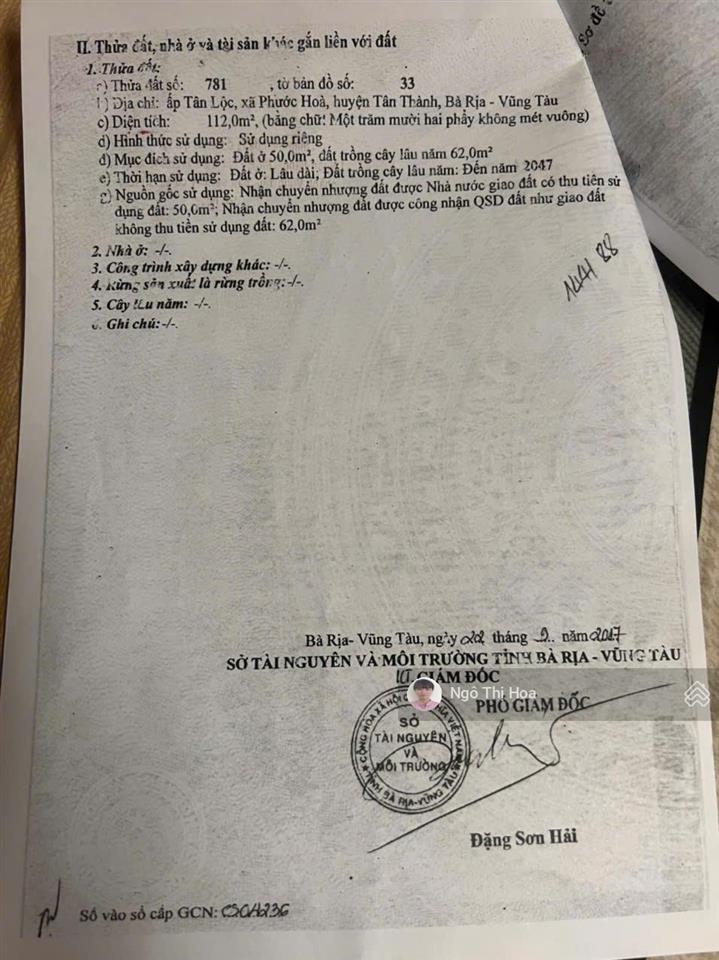 Chủ cần tiền đạ hạ giá lô đất 120m2 còn 1,550 tỷ ngay trung tâm kcn phú mỹ 3 dân cư kín mít