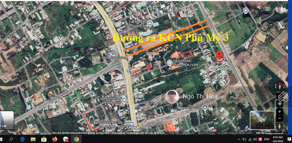 Đất chính chủ cần bán gấp giá rẻ 1,9 tỷ/6 x 29 = 173m2 ngay trung tâm kcn phú mỹ 3, cách ql51 500m