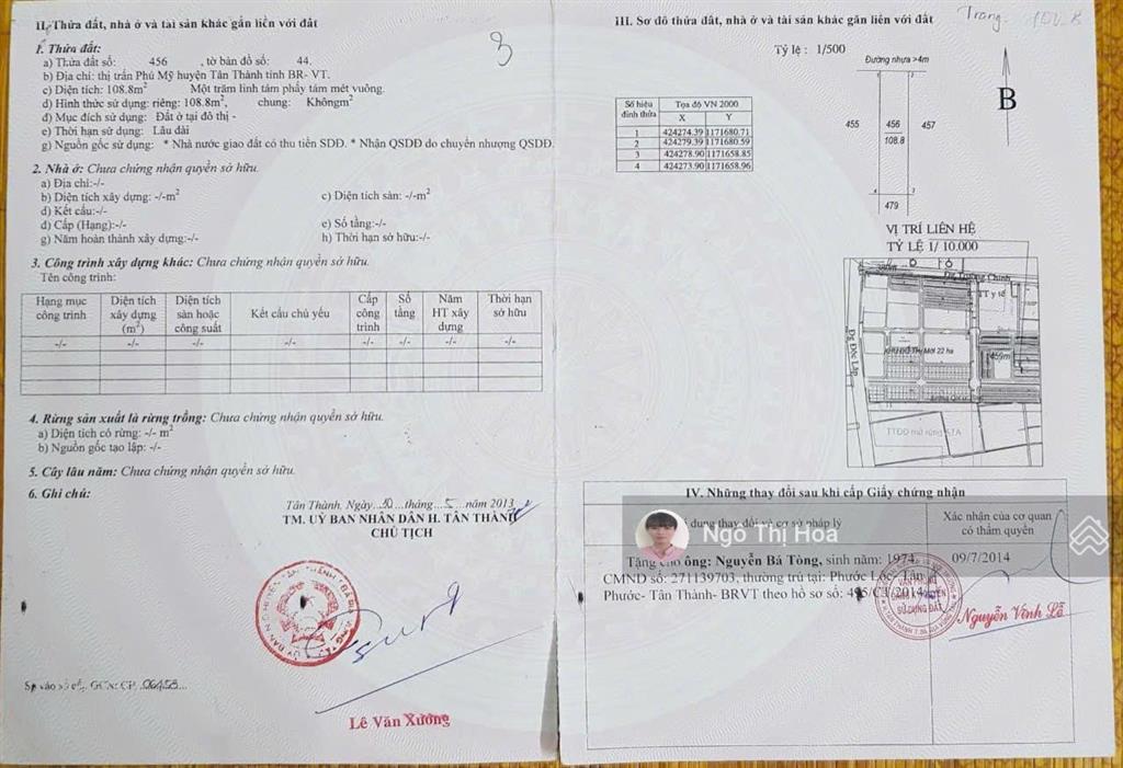 Chỉ 2.750 tỷ /109m2 đất trung tâm phú mỹ cách coopmark 500m, cách đường lê lợi 50m