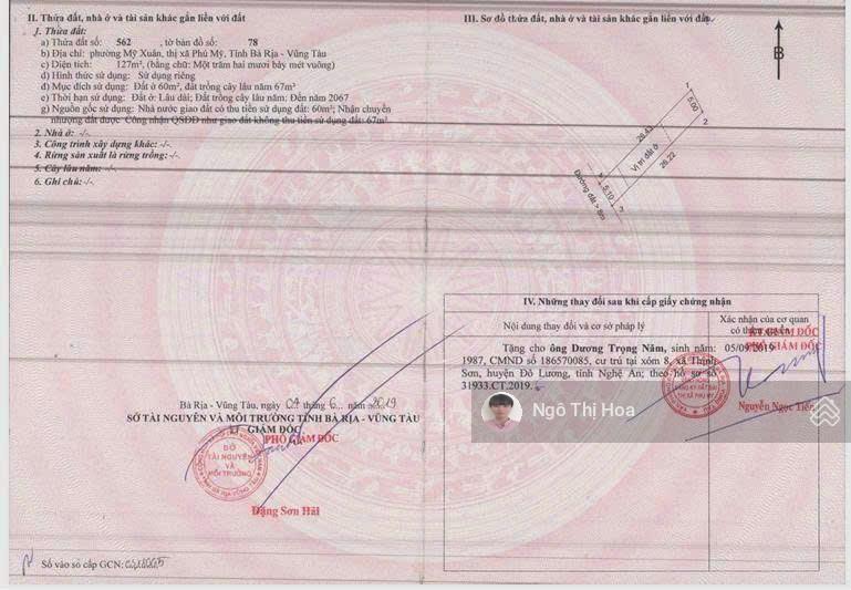 Chính chủ bán lô đất giá rẻ chỉ 1,220 tỷ/ 127m2 tại mỹ xuân cách đường s chỉ 2km.