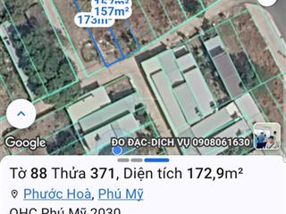 Rộng 5,5m x dài 28m = 157m2 có 63m2 thổ cư , nằm trong khu dân cư đông đúc tại phước hòa,tp phú mỹ