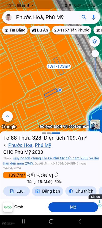 Chính chủ bán gấp lô đất gần kcn phú mỹ 2 , 3 phường phước hòa, tp phú mỹ