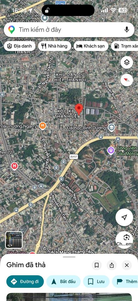 Bán đất kdc k8 thanh lễ hiệp thành thủ dầu một bình dương 100m2 thổ cư giá 4,9 tỷ