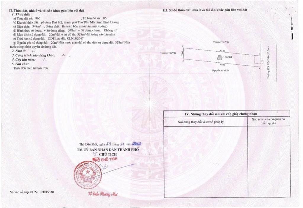 Bán đất mặt tiền dx 002 phú mỹ 7x50m đường nhựa 12m giá chỉ 5,5 tỷ