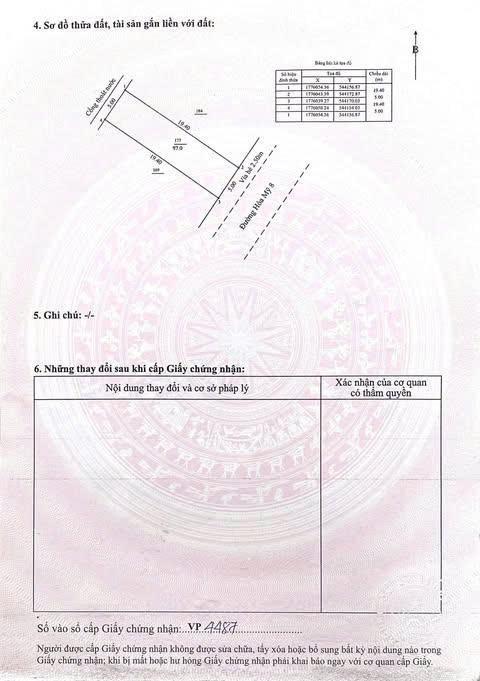 Bán đất hòa mỹ 8, 97m2 đông nam, gần trường thcs nguyễn bỉnh khiêm