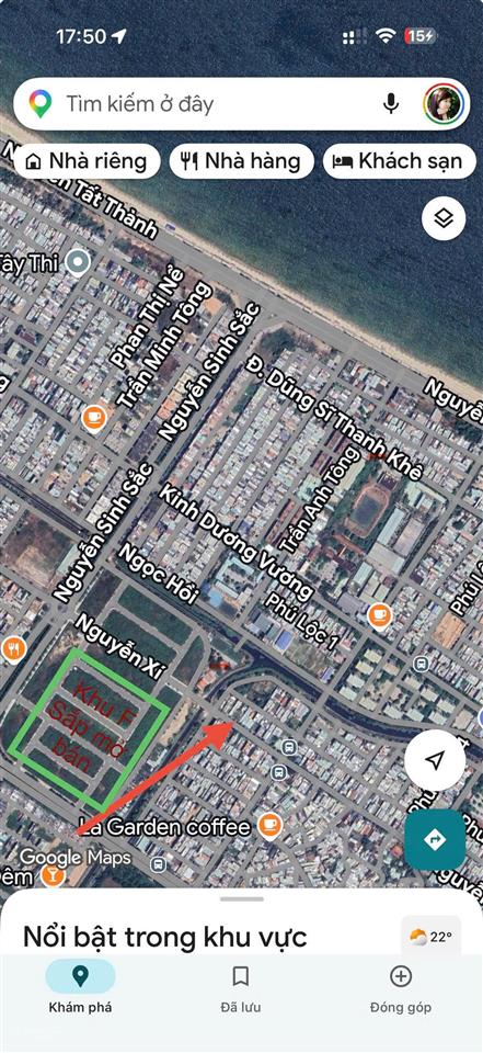 Đất nguyễn xí gần biển 600m  đường 10.5m, tiềm năng kinh doanh tốt
