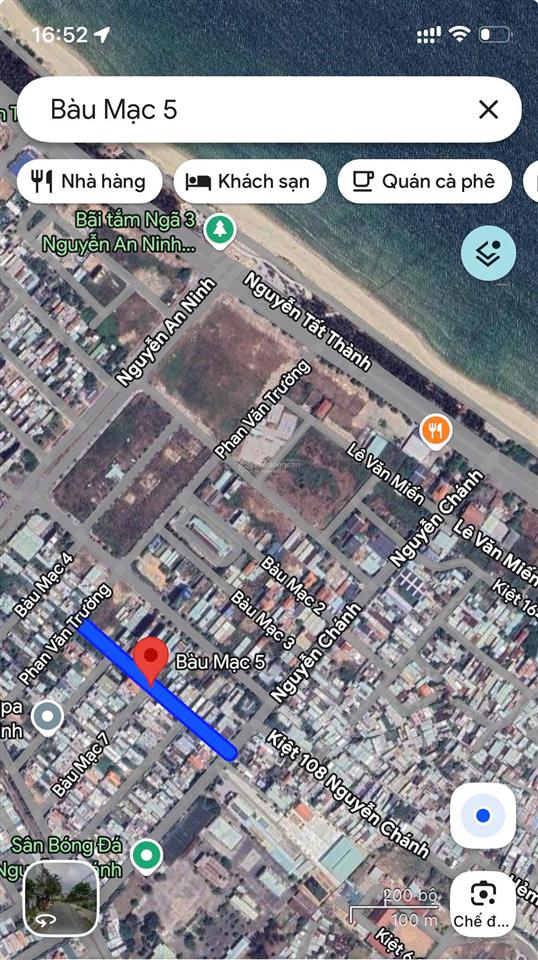 Bán đất bàu mạc 5 rộng 125m² (5x25m), gần biển nguyễn chánh