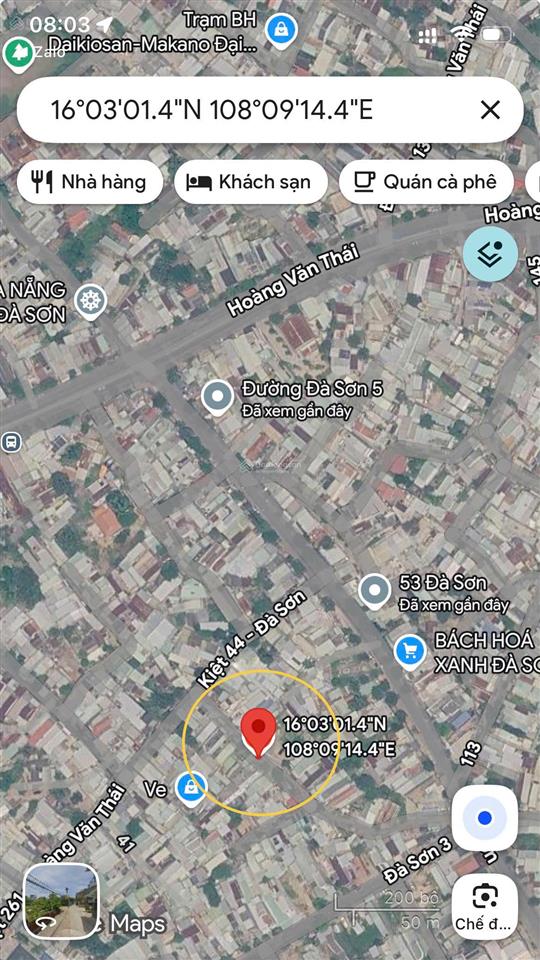 Bán đất kiệt ô tô k44 đà sơn, gần hoàng văn thái, đh duy tân