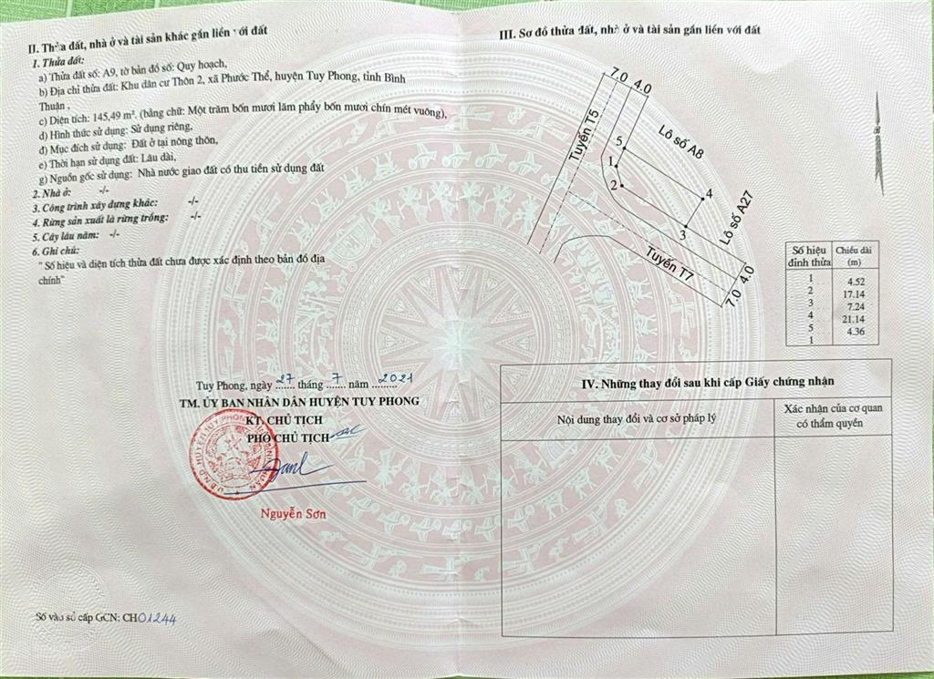 Cần bán nhanh lô đất kdc phước thể (tuy phong cũ ), gần biển  0987 880 ***