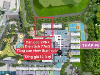 Căn góc 2pn+ tòa f6 diện tích 77m2, giá 12,3 tỷ, tầng cao view thành phố, sun feliza cầu giấy