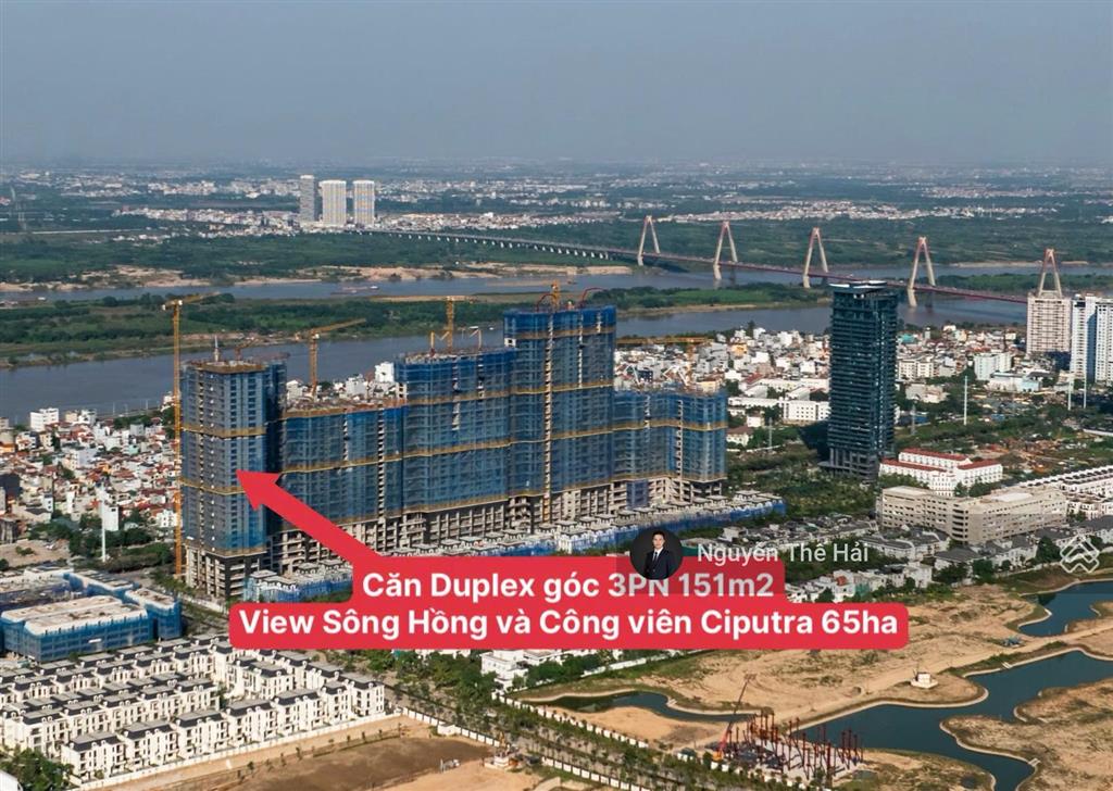 Căn góc duplex 3pn 151m2 giá 28.6 tỷ, view sông & công viên ciputra 65ha, toà noble crystal tây hồ