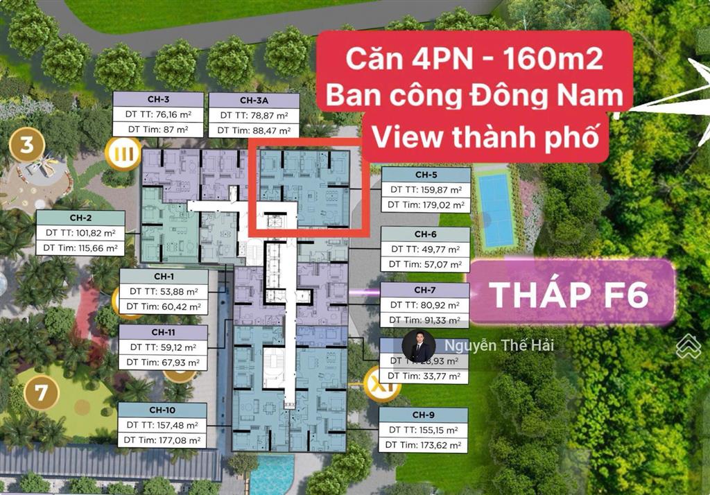 Căn góc 4pn diện tích 180m² tòa f6, giá 24 tỷ, ban công đông nam view đẹp, sun feliza cầu giấy