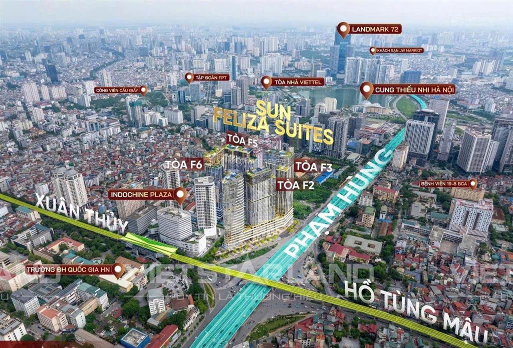 Căn góc 2pn giá 10,8 tỷ, diện tích 86,3m2, tầng cao, view ngã tư phạm hùng, tòa sun feliza cầu giấy