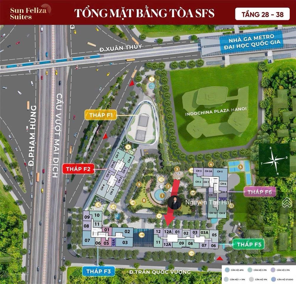 Căn 2pn diện tích 78m2 tòa f5, giá 10,6 tỷ, view nội khu, toà sun feliza cầu giấy