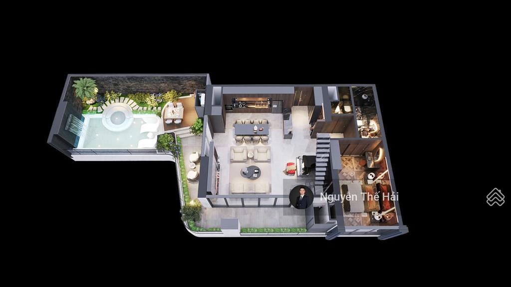 Căn góc duplex 4pn tầng 18 tòa s4, có sân vườn bể bơi riêng, giá 48,1 tỷ, noble crystal tây hồ