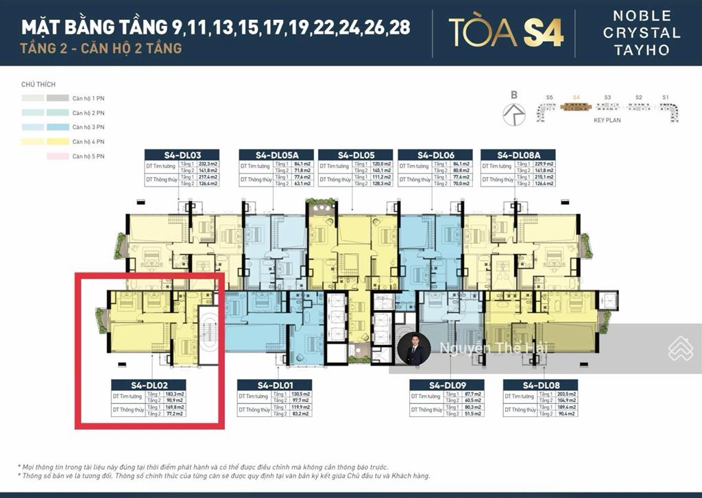 Căn góc duplex 4pn tầng 18 tòa s4, có sân vườn bể bơi riêng, giá 48,1 tỷ, noble crystal tây hồ