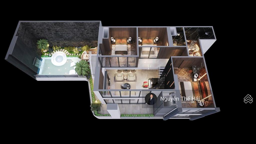 Căn góc duplex 4pn tầng 18 tòa s4, có sân vườn bể bơi riêng, giá 48,1 tỷ, noble crystal tây hồ