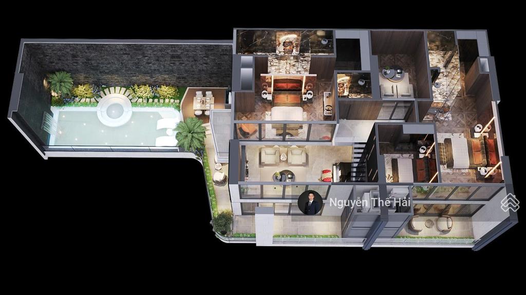 Căn góc duplex 5pn tòa s4, tầng 30 view sông hồng, có bể bơi riêng, giá 72 tỷ, noble crystal tây hồ