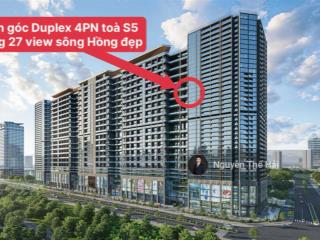 Căn góc duplex 4pn toà s5, tầng 27 view sông hồng, có bể bơi riêng, giá 66 tỷ, noble crystal tây hồ