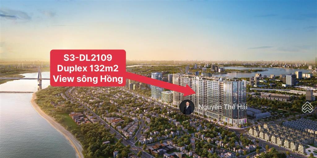 Căn duplex 3pn tầng 21 tòa s3, view sông hồng, giá 23,1 tỷ, noble crystal tây hồ