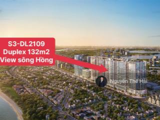 Căn duplex 3pn tầng 21 tòa s3, view sông hồng, giá 22,3 tỷ, noble crystal tây hồ