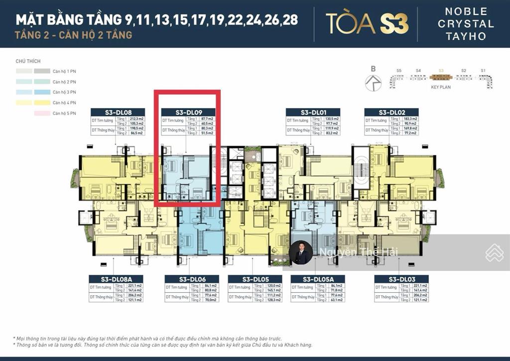 Căn duplex 3pn tầng 21 tòa s3, view sông hồng, giá 23,1 tỷ, noble crystal tây hồ
