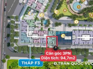 Căn góc 3pn toà f3 giá 15,5 tỷ, diện tích 94,7m2, ban công hướng nam, sun feliza cầu giấy