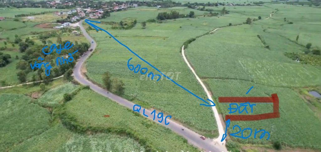 ĐẤT SỔ ĐỎ 510m2 SÁT MẶT TIỀN QUỐC LỘ 19C. Lên Thổ Cư được ngay