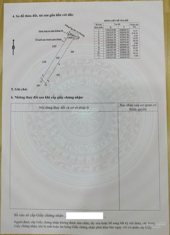 Chính chủ bán 6.276,7 m đất mặt tiền nguyễn tri phương la gi