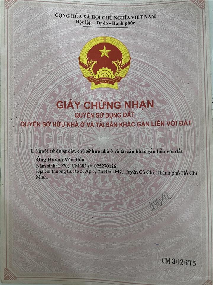 1192m đất mặt tiền kênh đá hàng tại xã bình mỹ, củ chi.
