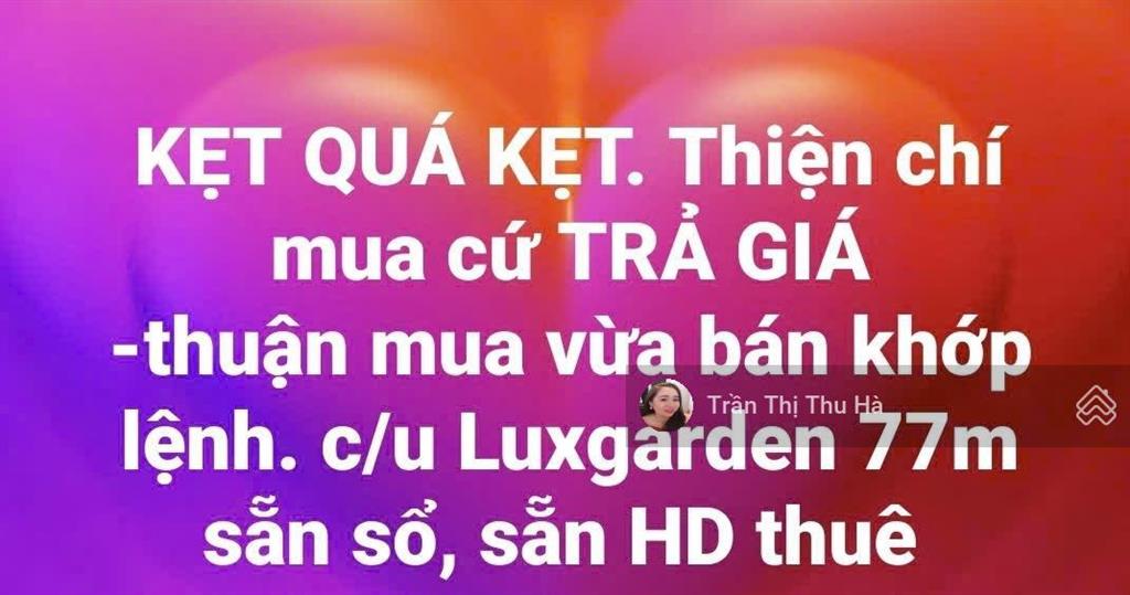 Luxgarden quận 7  77m2  sổ hồng sẵn  3.7tỷ