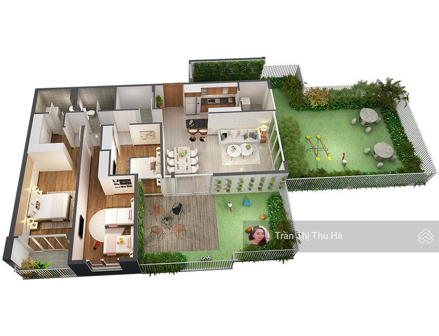 Cho thuê căn 2pn full nt tầng cao có sân vườn chung