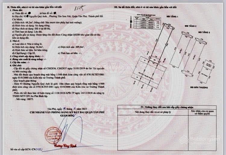 Bán nhà hẻm 10m nguyễn quý anh tân phú  4x17 4 tầng 3pn 4wc gara  phòng khách  giặt  thờ riêng