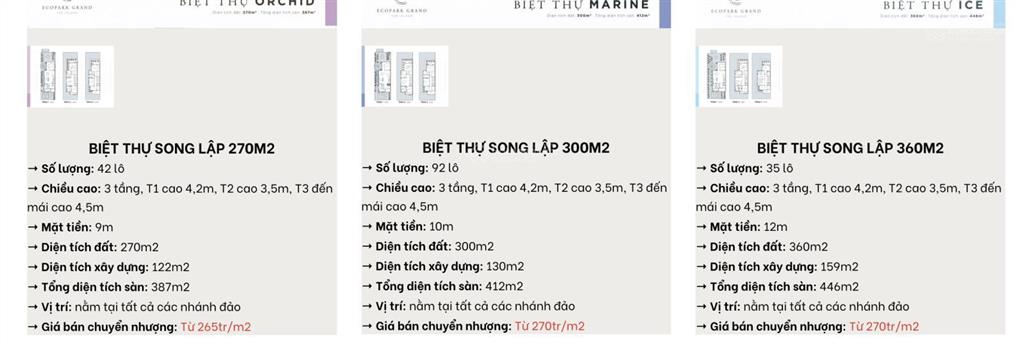 Duy nhất căn biệt thự đảo giá tốt nhất. 270m², vị trí trung tâm, tự do thiết kế chuẩn gu thẩm mỹ