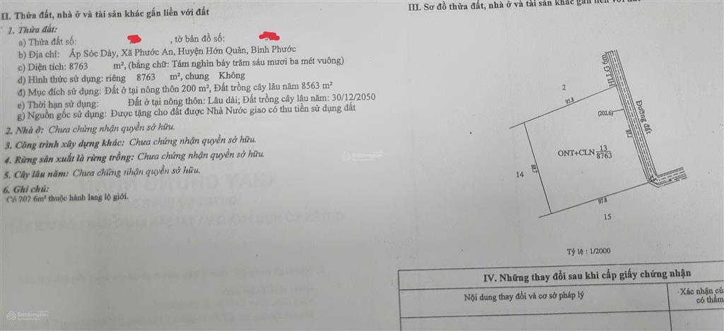 Cơ hội vàng bán 1,8ha đất vườn cao su mặt tiền 93m phước an, tân quan, bình phước. sổ đỏ