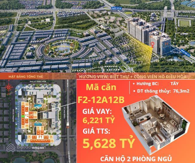 Bán căn 2pn2wc diện tích 76m2 dự án hh3 the flame vine hoài đức. giá 5,62 tỷ.  0966 761 ***