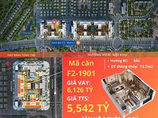 Chỉ 5,54 tỷ căn 2n diện tích 73,7m2 dự án hh3 the flame vine hinode royal park.  0966 761 ***