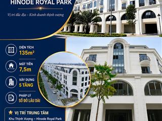 Bán shophouse khu thịnh vượng dự án hinode royal park. diện tích 135m2 giá 31 tỷ.  0966 761 ***