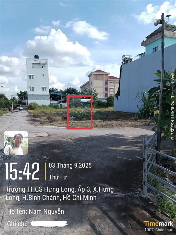 Bán đất đường đoàn nguyễn tuấn, gần trường học hưng long, bình chánh, giá rẻ